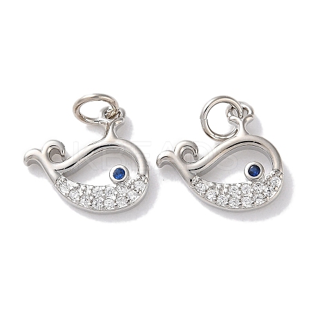 Rack Plating Brass Micro Pave Clear Cubic Zirconia Pendants KK-Z039-19P-1