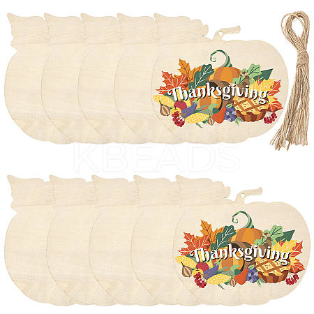 Thanksgiving Day Theme Unfinished Wood Pendant Decorations HJEW-WH20003-47D-1