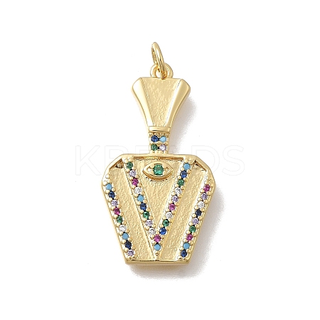 Brass Micro Pave Cubic Zirconia Bottle Pendants KK-D431-051A-01-1