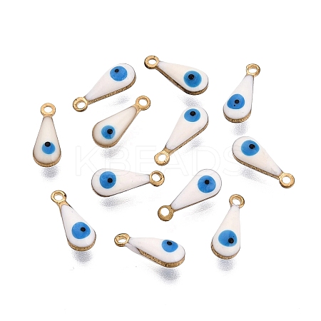 Antique Golden Plated Brass Enamel Charms KK-Q571-02C-1