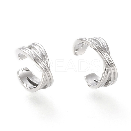 Brass Cuff Earrings EJEW-I249-20P-1