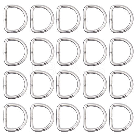 20Pcs Iron D Rings IFIN-DC0001-10-1