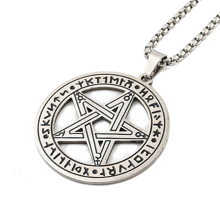 Non-Tarnish 201 Stainless Steel Pendant Necklaces LS-NJEW-H030-02P-1