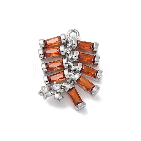 Brass Micro Pave Cubic Zirconia Pendants KK-D288-03P-1