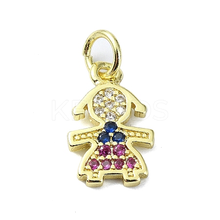 Brass Micro Pave Colorful Cubic Zirconia Pendants KK-H475-13G-02-1