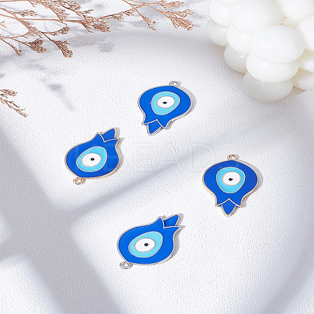 4Pcs 2 Colors Alloy Enamel Pendants ENAM-LP0002-12-1