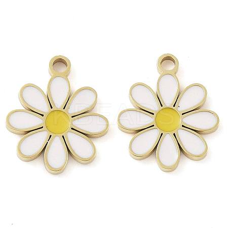 Ion Plating(IP) 304 Stainless Steel Enamel Charms STAS-U032-04G-1