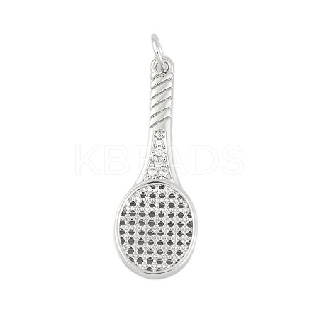 Rack Plating Brass Micro Pave Cubic Zirconia Pendants KK-P269-06P-1