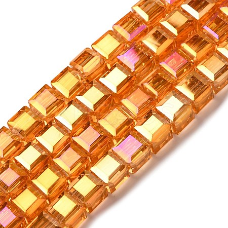 Electroplate Glass Beads Strands EGLA-H108-01A-AB10-1