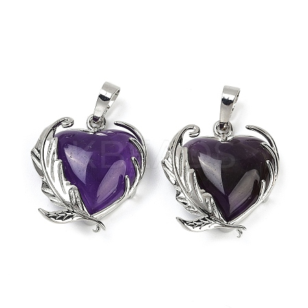 Natural Amethyst Pendants G-Q025-01P-04-1