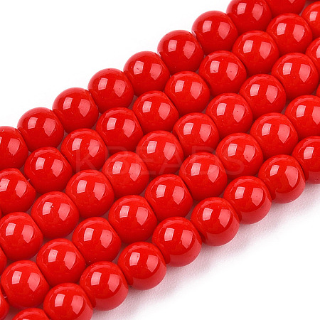 Opaque Solid Color Glass Beads Strands LS-GLAA-T032-P10mm-04-1