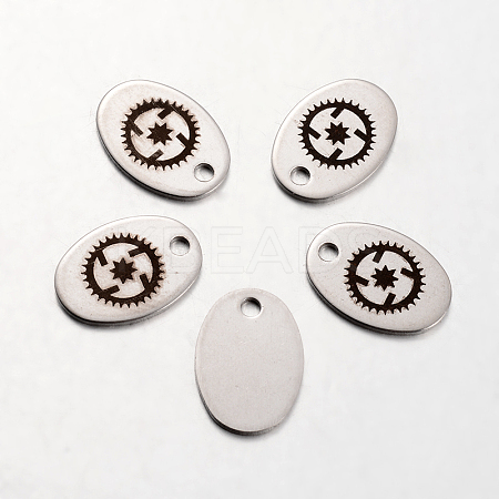 Non-Tarnish Spray Painted 201 Stainless Steel Steampunk Pendants STAS-I048-I01-1