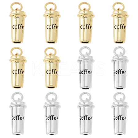 12Pcs 2 Colors Brass Pendants KK-HS0001-45-1