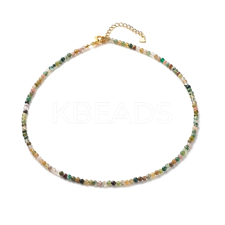 Natural Indian Agate Beaded Necklaces for Women NJEW-JN03789-03-1
