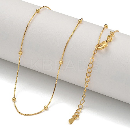 Brass Boston Link Chain Necklaces for Women NJEW-U011-04G-1