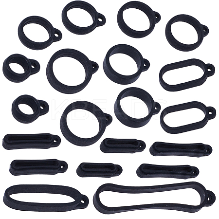 50Pcs 10 Styles Silicone Pendant SIL-CP0001-07-1