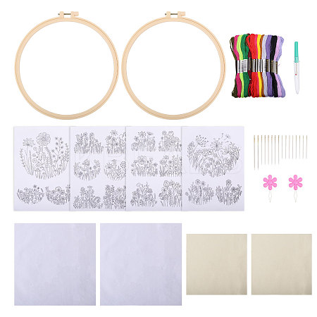 DIY Flower Embroidery Kits DIY-GL0004-115-1