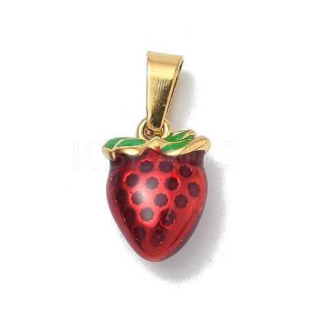 304 Stainless Steel Enamel Fruit Vegetable Charms STAS-F336-02J-G-1