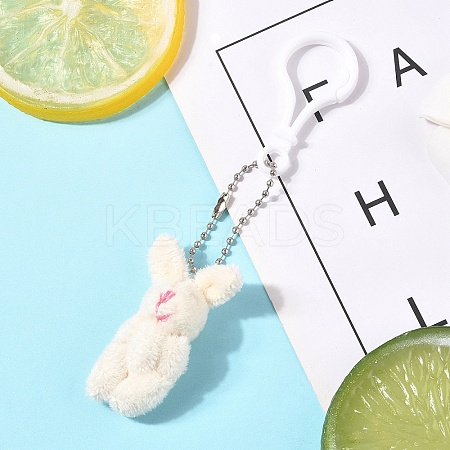 Velvet Rabbit Big Pendants Decoration HJEW-YW00099-03-1