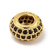Brass Micro Pave Black Cubic Zirconia Beads KK-G493-49G-01-1