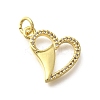 Brass Micro Pave Clear Cubic Zirconia Pendants KK-M297-19G-1