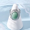Oval Natural & Synthetic Gemstone Finger Rings RJEW-M063-01P-5