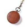 Ebony Wood Pocket Watch with Brass Curb Chain and Clips WACH-D017-A10-02AB-3