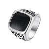 316 Stainless Steel Finger Ring with Enamel for Men PW-WG56139-15-1