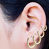 8Pcs 4 Styles Brass Clear Cubic Zirconia Hoop Earrings EJEW-DR0001-02G-5
