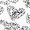 Fingerinspire 6Pcs 6 Style Heart Glitter Hotfix Rhinestone DIY-FG0002-28-4
