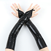 Women's Shiny Polyester Long Fingerless Gloves AJEW-CL0003-03B-1