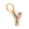 Brass Micro Pave Colorful Cubic Zirconia Charms LS-ZIRC-F092-01-Y-1