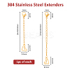 2Pcs 2 Styles 304 Stainless Steel Chain Extender STAS-FH0002-31G-2