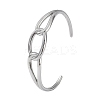 304 Stainless Steel Cuff Bangles for Women BJEW-Z078-16P-1