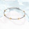 Duo Tone 304 Stainless Steel Cube Bead Cuff Bangles for Women SA-CBA2192-01GP-2