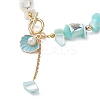 Dyed Natural Trochid Shell/Trochus Shell Chips Beaded Bracelets for Women BJEW-JB13130-02-3