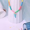 Handmade Polymer Clay Heishi Beads Pendant Necklaces X1-NJEW-JN02816-2