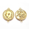 Flat Round with Word Tibetan Style Alloy Links TIBE-5236-AG-FF-3