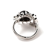 Natural Obsidian Sun & Moon Open Cuff Rings RJEW-K241-01P-06-4