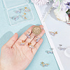 6 Pairs 2 Color Brass Micro Pave Clear Cubic Zirconia Stud Earring Findings KK-HY0001-76-3