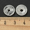 Natural Quartz Crystal Rock Crystal Donut/Pi Disc Charms G-G142-01W-3