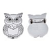 201 Stainless Steel Owl Lapel Pin JEWB-N007-120P-1