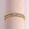Brass Micro Pave Clear Cubic Zirconia Beads Double Strands Stretch Bracelets for Women FS-WGC7159-23-1