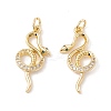 Brass Micro Pave Clear & Green Cubic Zirconia Pendants KK-G415-34G-2