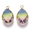 K9 Glass Imitation Tourmaline Pendants X-GLAA-Q069-02F-2