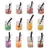 12Pcs 2 Styles Resin Glass Bottle Pendants CRES-YW0001-14-1