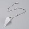 Platinum Tone Brass Crystal Cone Hexagonal Pointed Dowsing Pendulums MAK-M015-01I-4