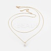 Shell Pearl Tiered Necklaces NJEW-JN02256-1