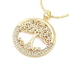 Brass Micro Pave Clear Cubic Zirconia Pendant Necklaces for Women LS-NJEW-M009-04G-C-1