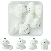 4Styles 4Pcs Flocking Resin Cute Puppy Pendants RESI-YW0003-43A-1